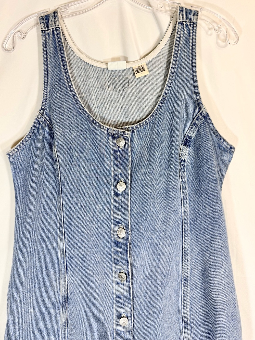 Levi's® Tuli Denim Sleeveless Mini Dress With 8 Front Button Closure Size Medium - Picture 4 of 16